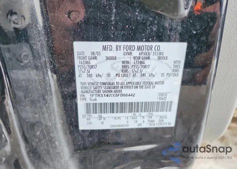 2005 Ford F150 from USA, damaged, VIN 1FTRX14WX5FB66442